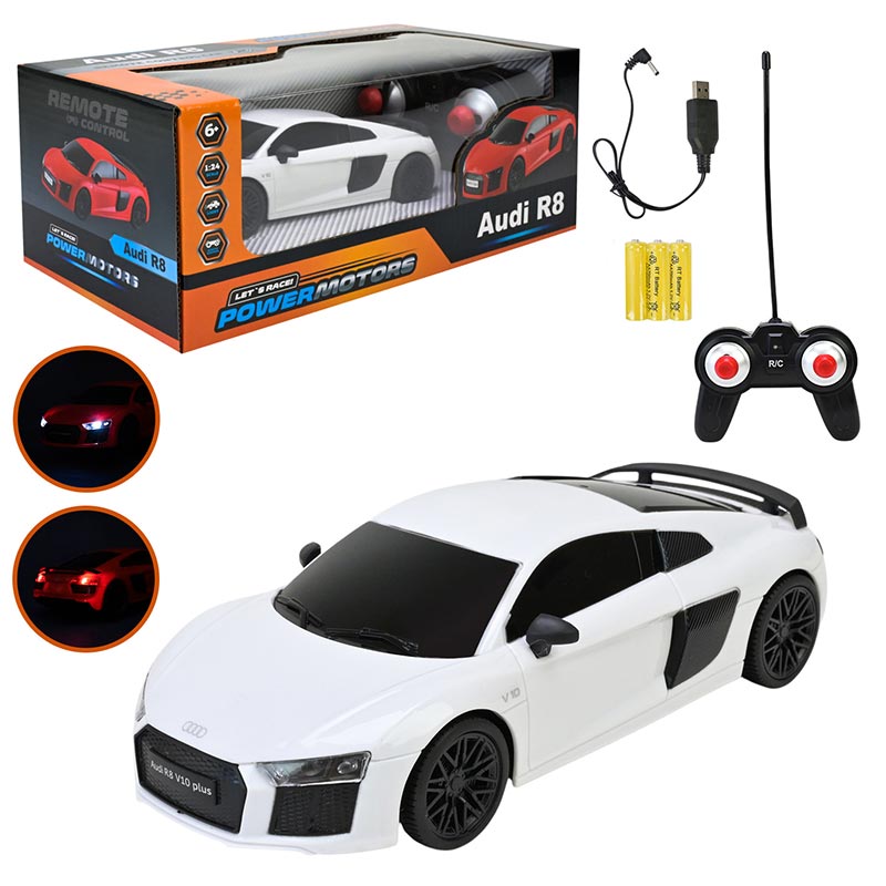 ������ �/� ���. PM2408 WHITE (24��),"POWERMOTORS",1:24 AUDI R8,�i��� ���i�, ����.,����� � ���.26,5*14*10,5��.