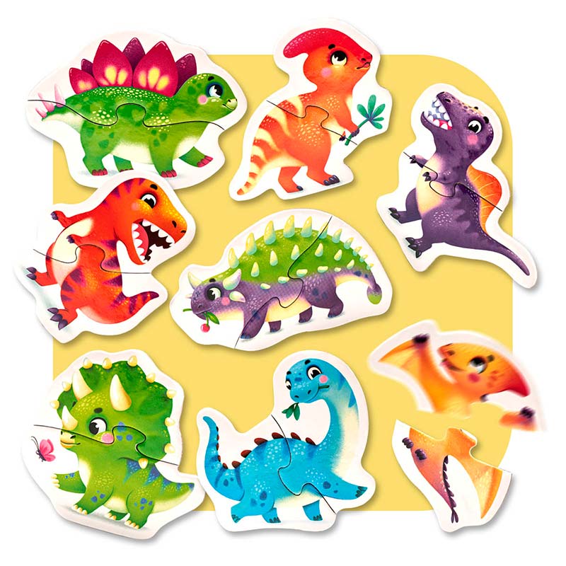 ����� 8 � 1 "���������"/Puzzles 8 in 1 "Happy dinosaurs"