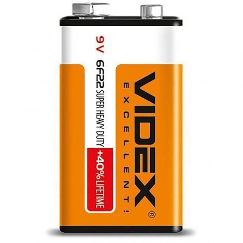 6F22-1S ��������� ������� Videx 6F22/9V (�����) 1pcs SHRINK (24��/���, 480��/��) (���������)