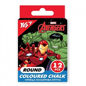 Крейда кольорова кругла, 12шт Marvel