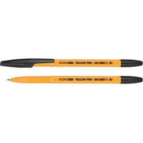 Ручка кулькова Economix Yellow pen, чорна