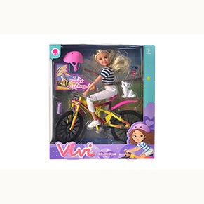 Лялька з велосипедом 56814 в коробці р.23.2x8.6x26.1 см YG Toys