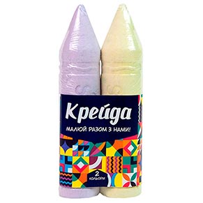 Крейда Олівець - 2 штуки Strateg велика кольорова (50124)