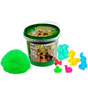 Magic sand зеленого кольору у відрі 1 кг