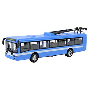 RUS Модель троллейбус PLAY SMART "Автопарк" метал.инерц.откр.дв.4цв.кор.20*5,7*7,7 ((96))