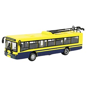 RUS Модель троллейбус PLAY SMART "Автопарк" метал.инерц.откр.дв.4цв.кор.20*5,7*7,7 ((96))